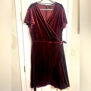 Lane Bryant Faux Wrap Velvet Dress